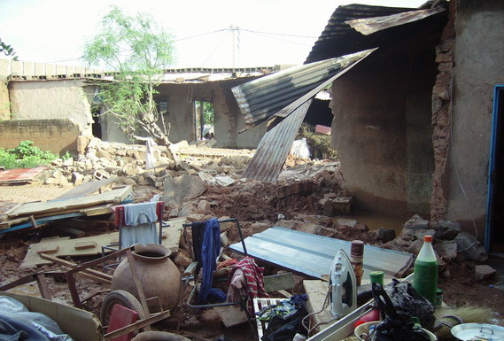 Damaged home